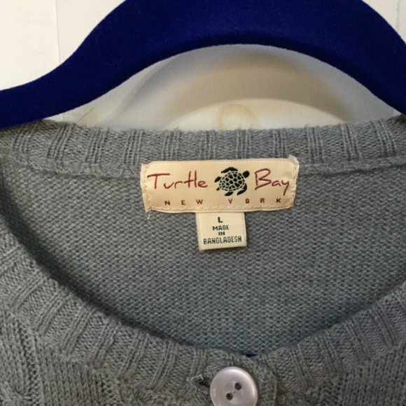 Turtle Bay Gray Cable Knit Cardigan Sweater - Picture 6 of 15